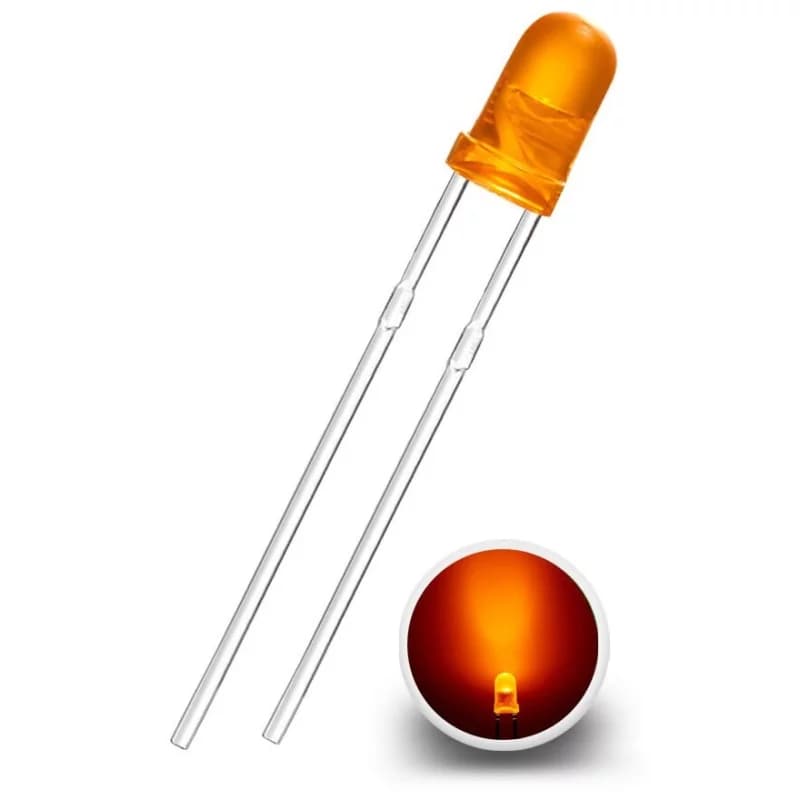 LED Dióda 3mm, Oranžová difúzna