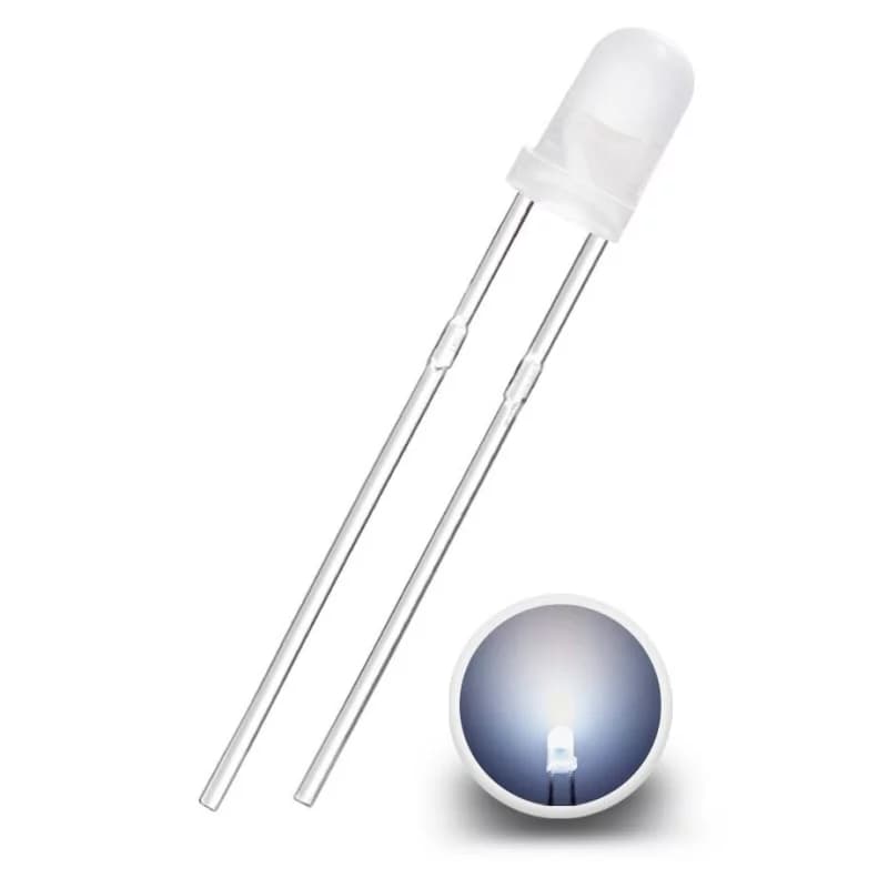 LED Dióda 3mm, Biela difúzna