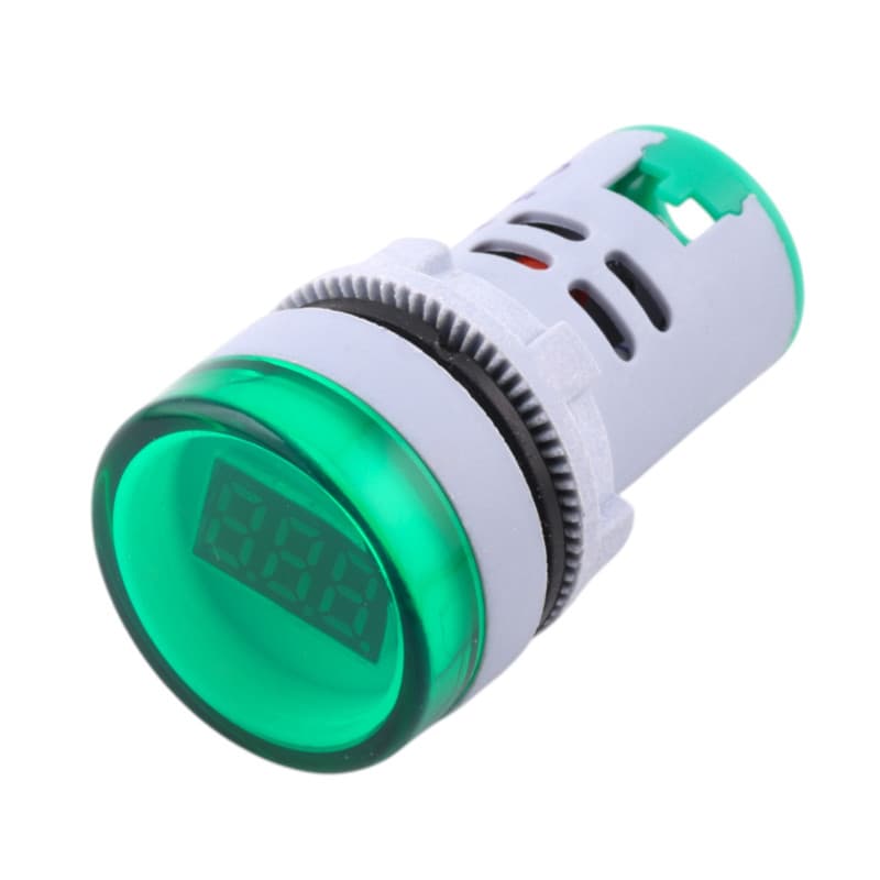 Digitálny voltmeter kruhový 22mm, 60V - 500V AC, červený - Červená