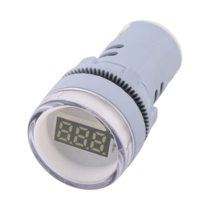 Digitálny voltmeter kruhový 22mm, 60V - 500V AC, červený - Červená