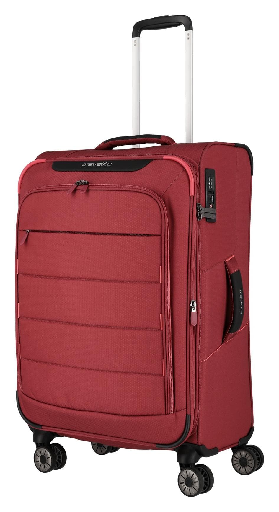 Stredný kufor na kolieskach Travelite Skaii 4w M Red