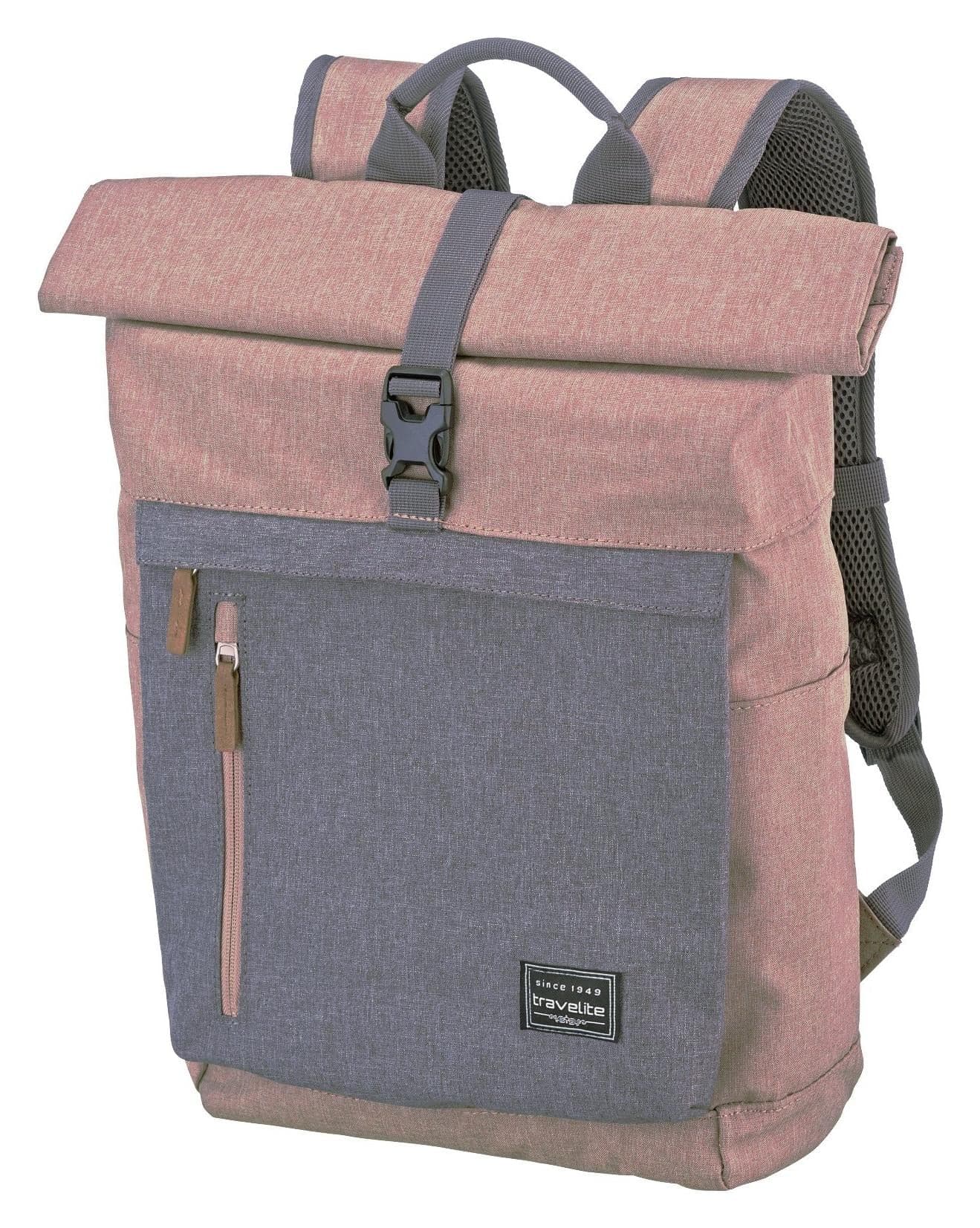 Roll top batoh Travelite Basics Roll-up Backpack Rose