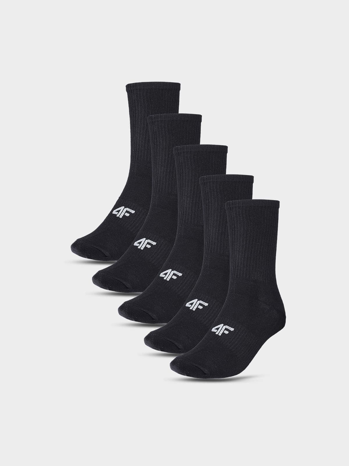 Dlhé ponožky (5-pack) chlapčenské - čierne