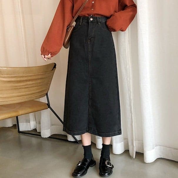 Dámska džínsová midi sukňa G125 XS