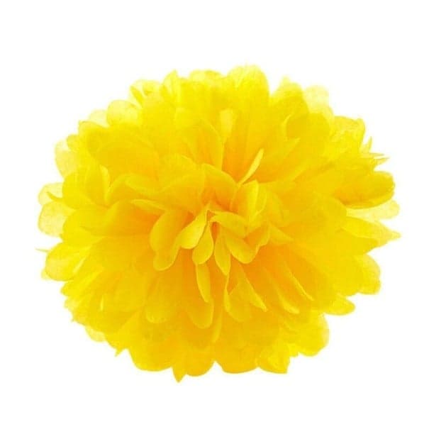 Dekorácie pom pomste 5 ks tmavo žltá 25 cm