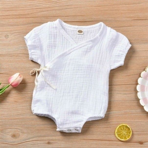 Dojčenské body N743 biela 6-12 mesiacov