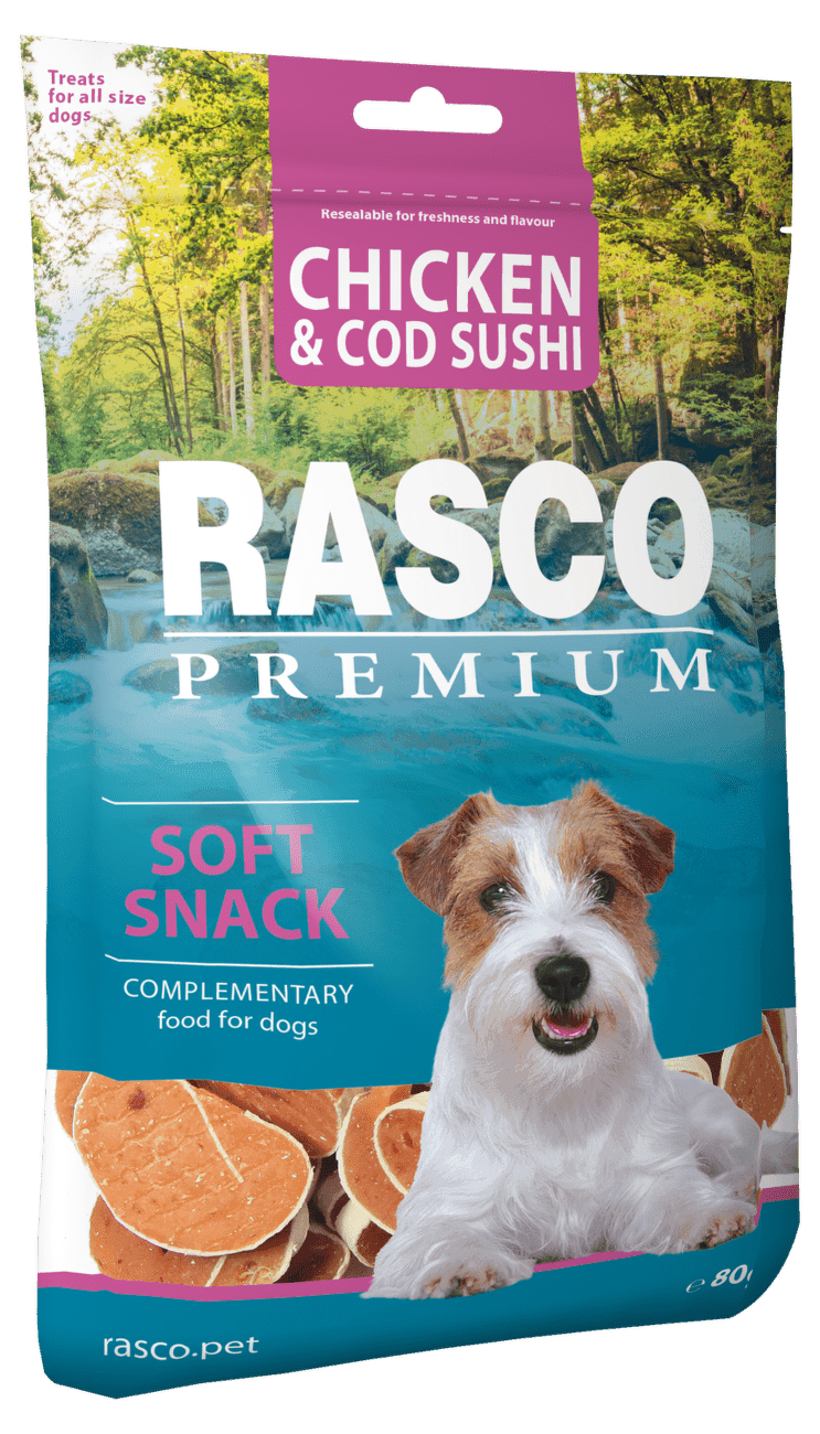 Rasco Premium pochúťka sushi z tresky a kuraťa 80 g