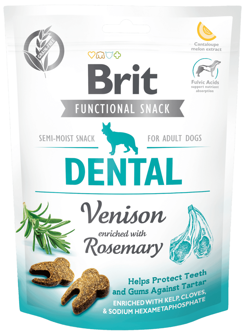 Brit Care Dog funkčný snack Dental jeleň s rozmarínom 150 g