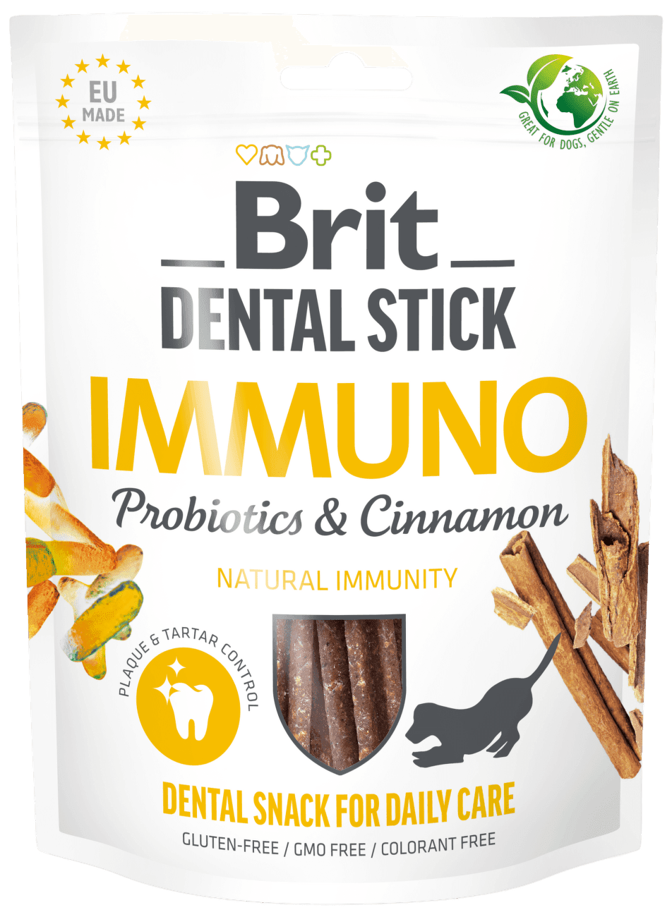 Brit Care dog dental stick  imunita, probiotiká a škorica 7 ks