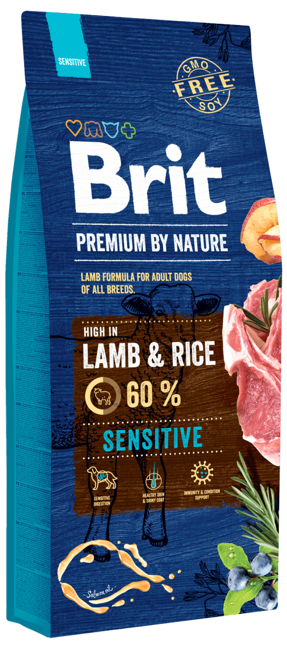 Brit Premium by Nature granuly Sensitive jahňa a ryža  15 kg