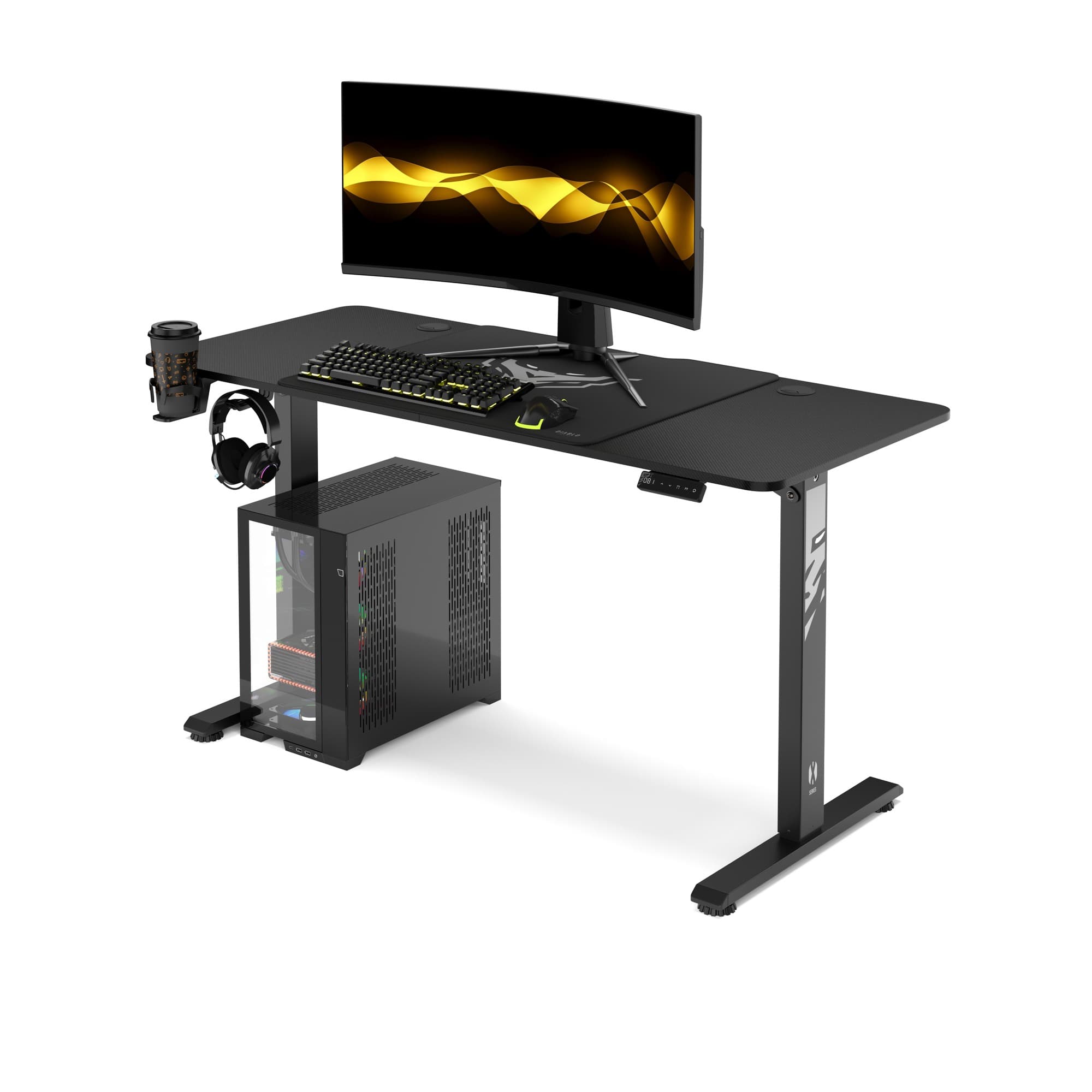 Výškovo nastaviteľný stôl Diablo X-Tensio 1400 čierny