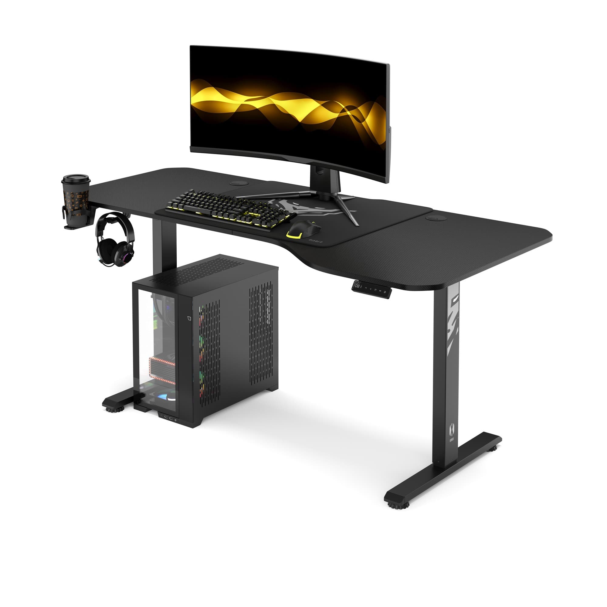 Výškovo Nastaviteľný Stôl Diablo X-Tensio 1600 Čierny
