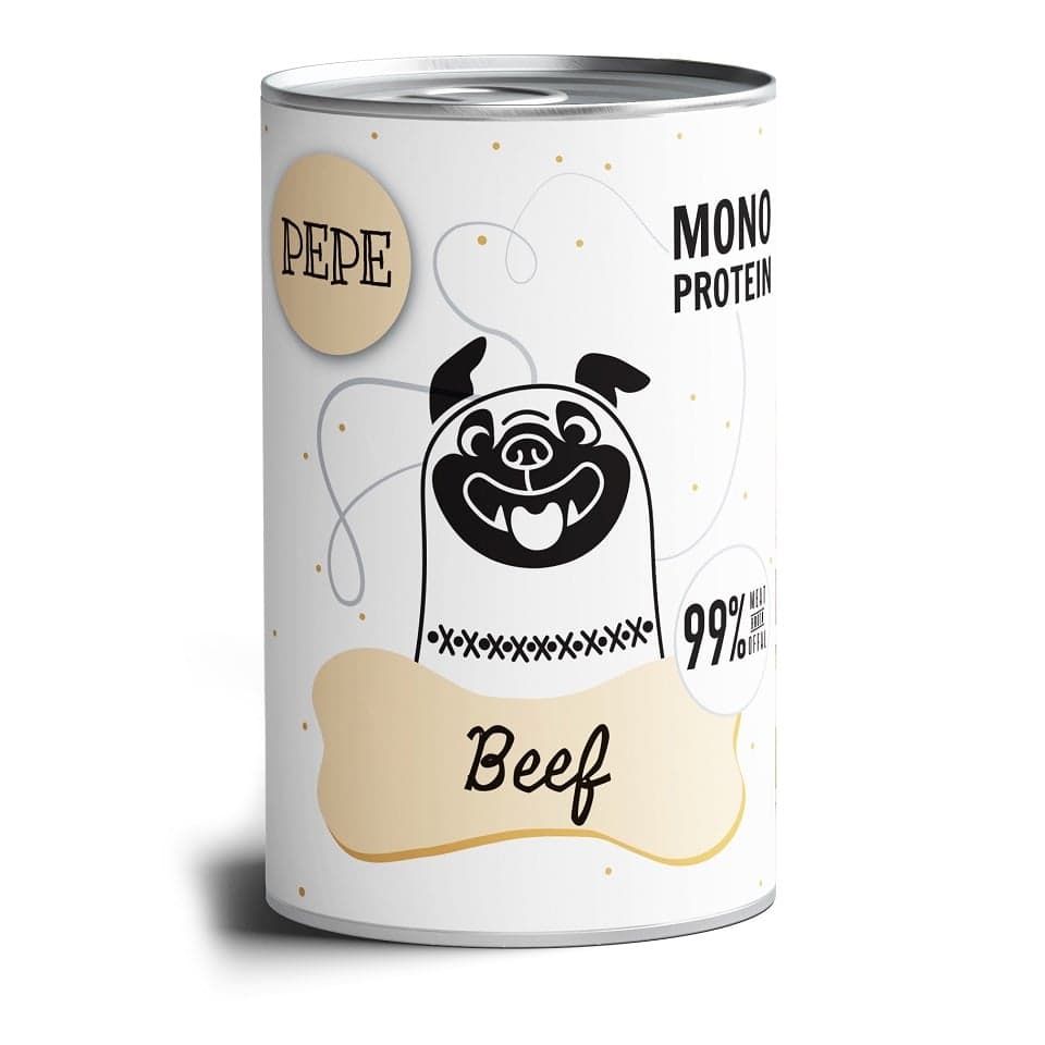 PAKA ZWIERZAKA PEPE Beef 99 % hovädzie mäso 800 g monoproteínové mokré krmivo pre psov