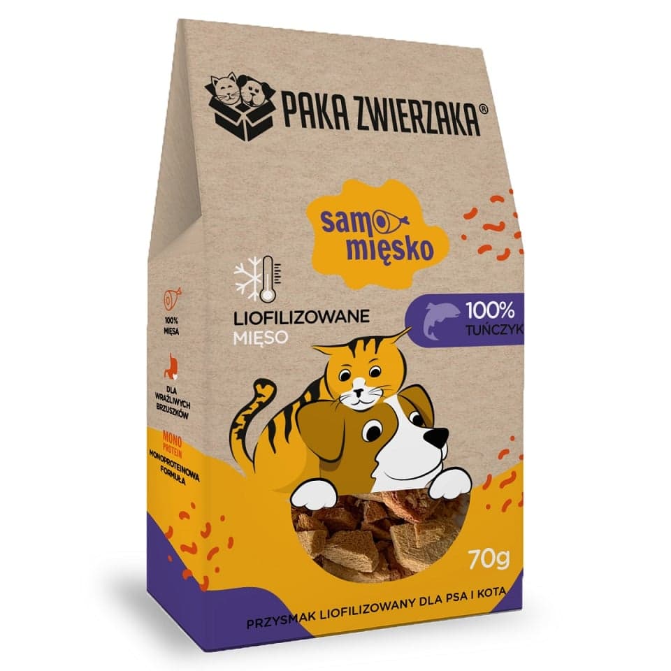 PAKA ZWIERZAKA 70g Lyofilizovaný tuniak pre psa a mačku