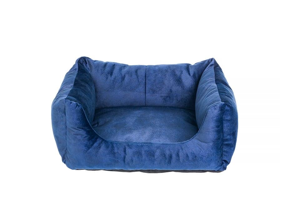 FERA Glamour obdĺžnikový modrý rozkladací pelech M 55x65x25 cm