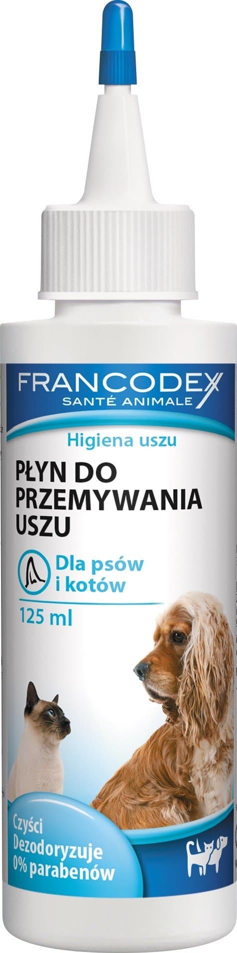 FRANCODEX Umývacia tekutina do uší pre psov a mačky 125 ml