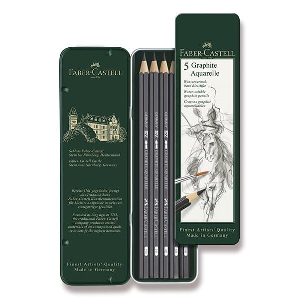 Akvarelové grafitové ceruzky Faber-Castell Graphite Aquarelle súprava 5 ks