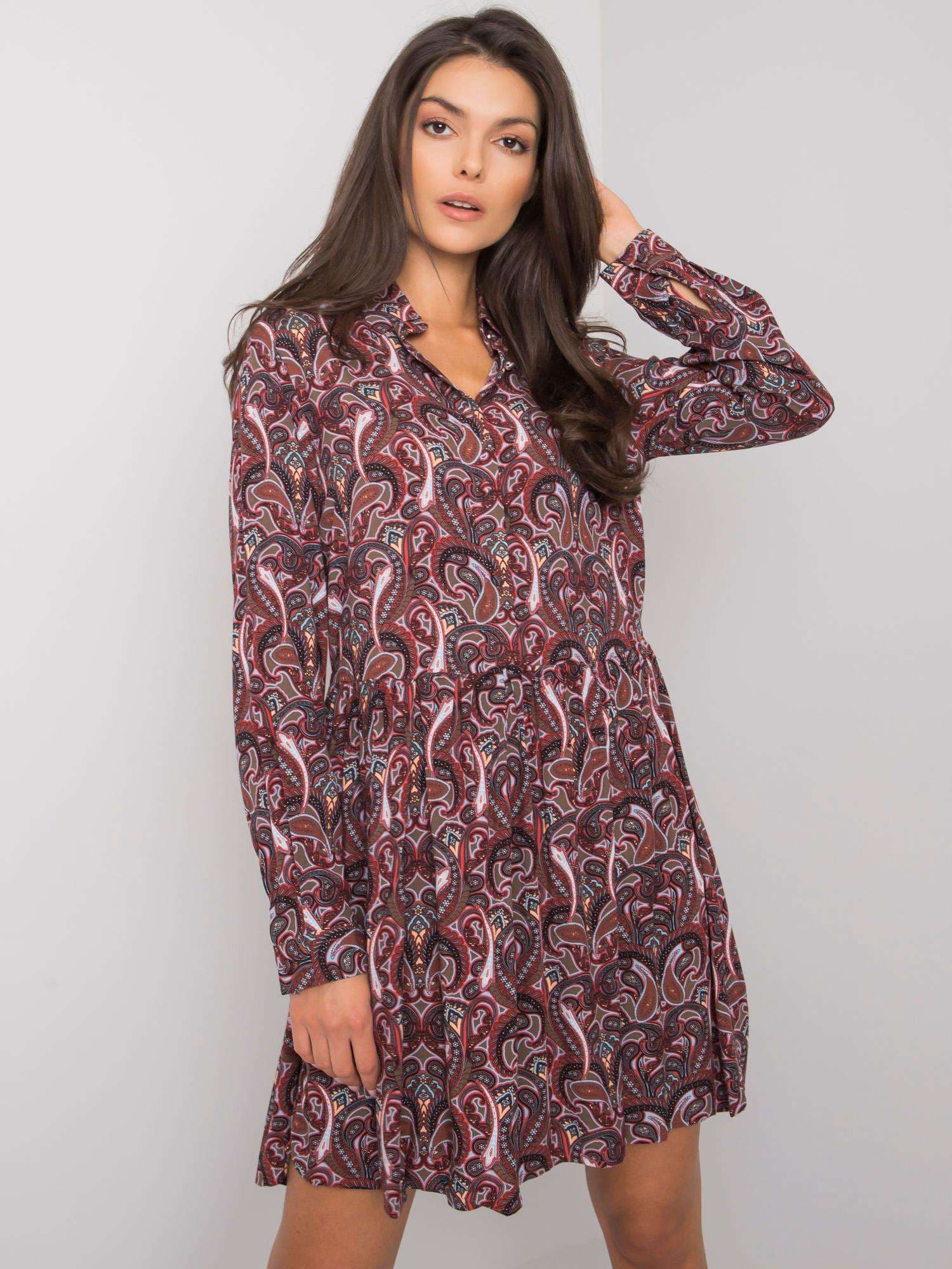 Dress-D73771M30227-dark brown