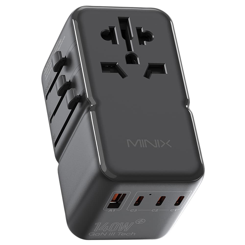 MINIX TP140 140W univerzálny cestovný adaptér, 3*USB-C, 1*USB-A