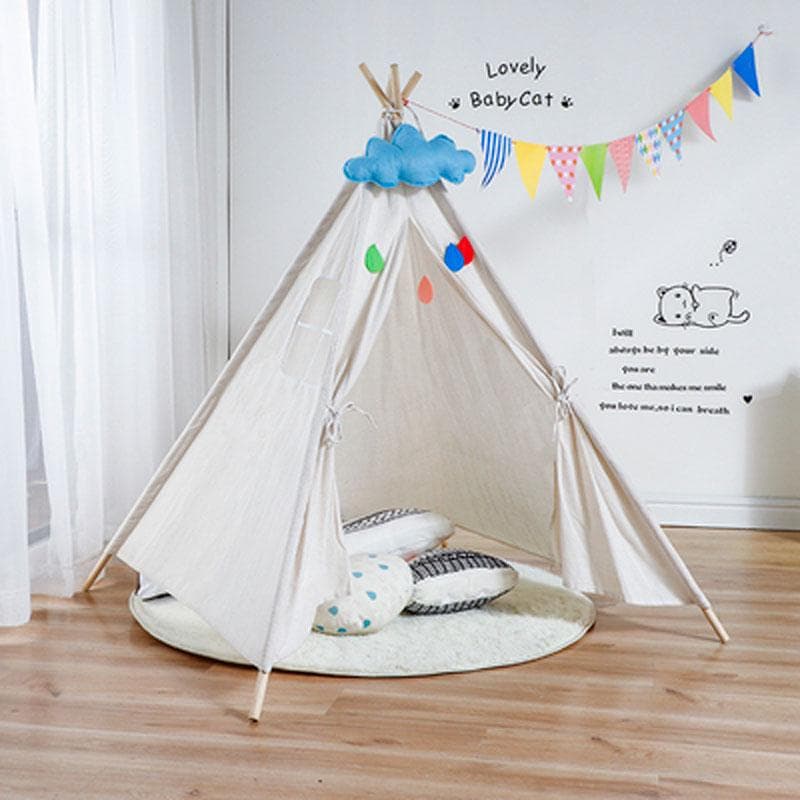 Prenosný indický detský stan pre deti Bavlna Carva Tipi Teepee Detský stan Detský domček Vnútorný domček na hranie 1.1/1.35/1.6/1.8M