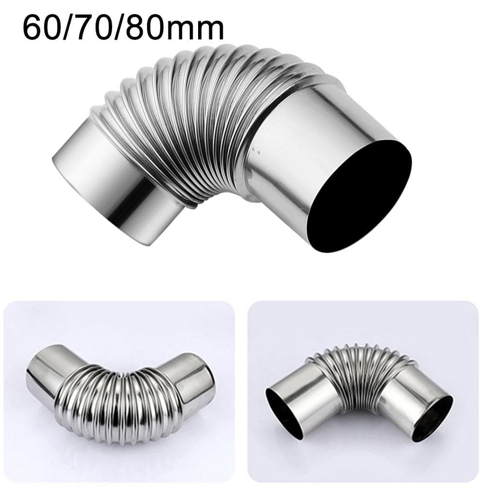 60/70/80mm 90-stupňové koleno dymovodu Komínová vložka Ohyb Nerezová oceľ Viacnásobné dymovodové rúry Kachle na drevo Komín