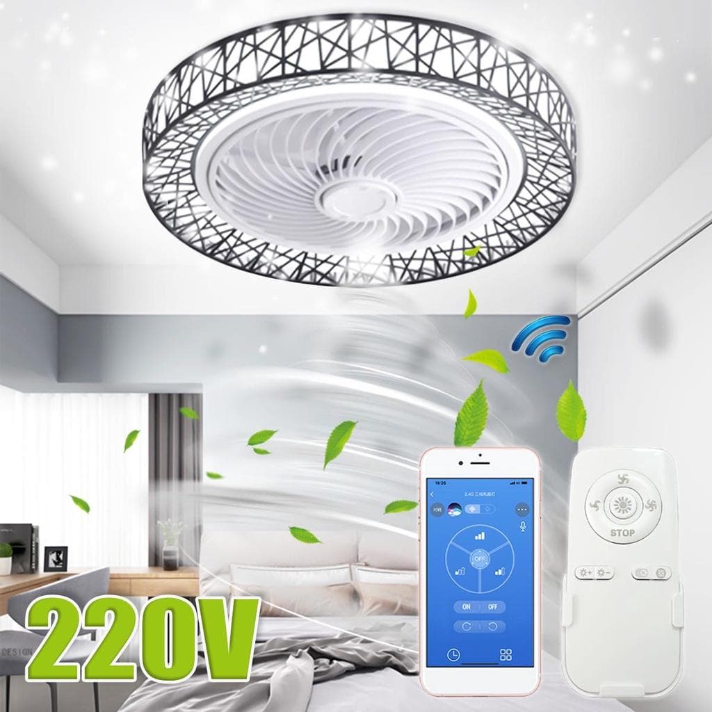 50 cm inteligentné stropné ventilátory LED so svetlami Diaľkové ovládanie Výzdoba spálne Ventilátor Lampa Vzduch Neviditeľný Tichý biela