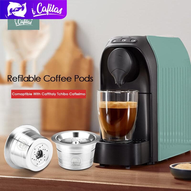 [i Cafilas][KF-CRM] Opätovne použiteľné kávové filtre Kapsulové kapsuly Tamper z nehrdzavejúcej ocele pre K-fee, CAFFITALY, CAFISSIMO, TCHIBO,