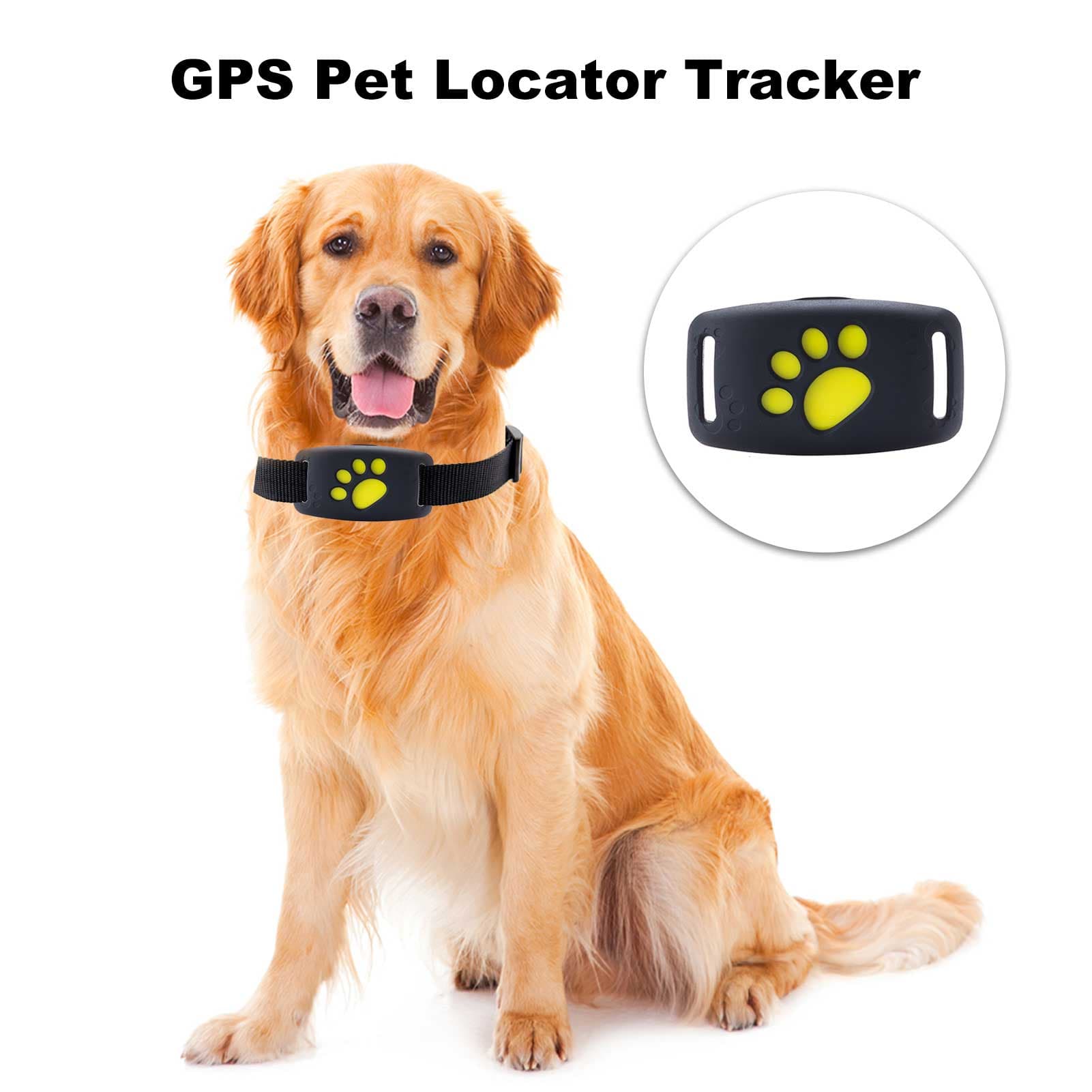 GPS Pet Locator Tracker, Pet Anti-Lost Device, vodotesný obojok na sledovanie psov čierna