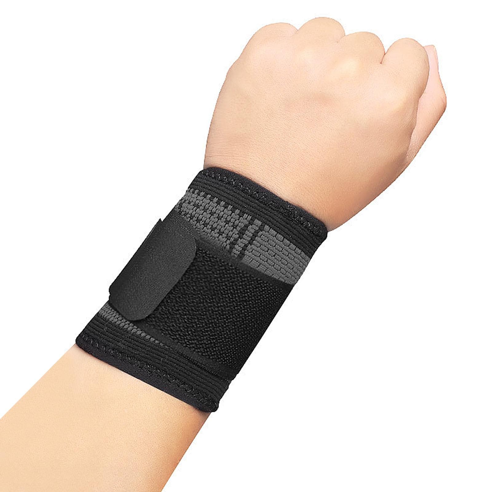 2ks Športová bandáž na zápästie Podpora zápästia s nastaviteľným popruhom pre fitness sivá/čierna