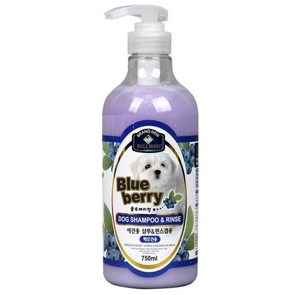 Bellbird Blueberry Dog Shampoo & Rinse Combination, 750ml, 1 unit, Korean pet shampoo