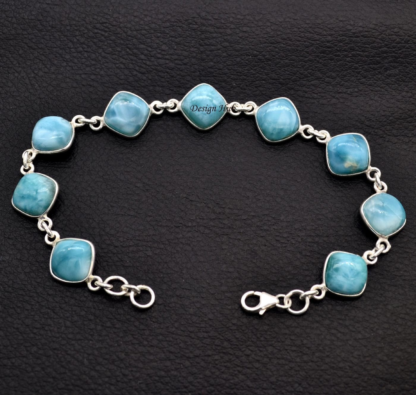 Larimar Náramok 925 Sterling Silver Ručne Vyrábaný Náramok, Ručne Vyrábané Šperky, Náramok Larimar, Darček Pre ňu, Strieborný Náramok,