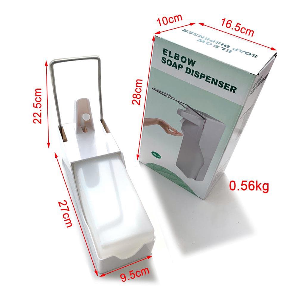 Nástenný dávkovač mydla, 1000 ml manuálny dávkovač mydla lakťový tlak sprchový gél tekutý