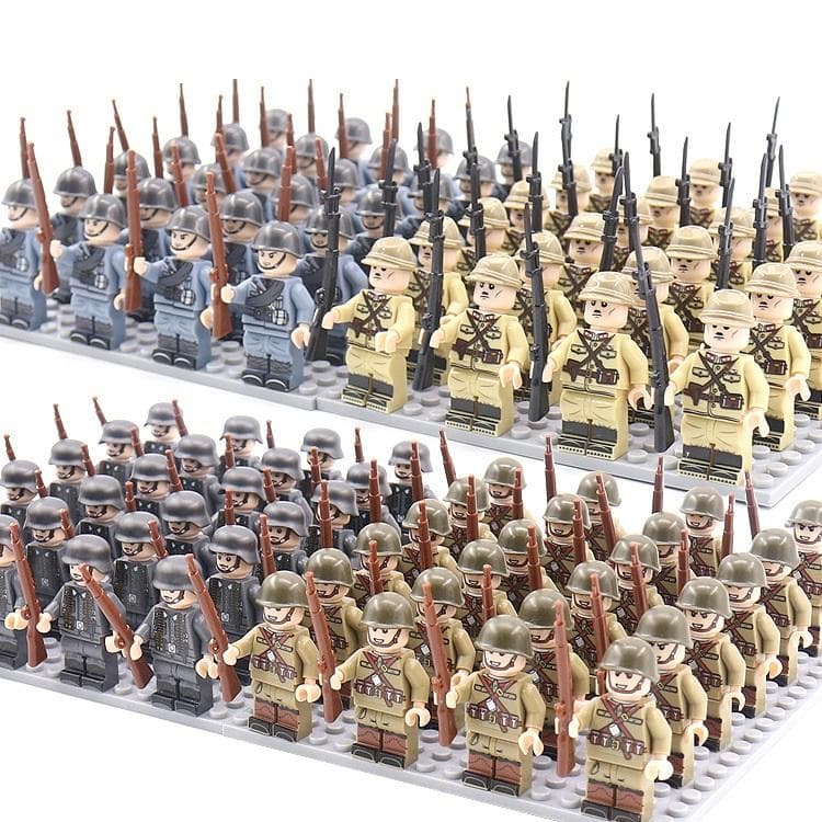 24PCS/SET Druhá svetová vojna Vojenskí vojaci Pušky Zbrane Figúrky pištolí Časti Bloky Montáž Stavebnice modelov pre domácich majstrov