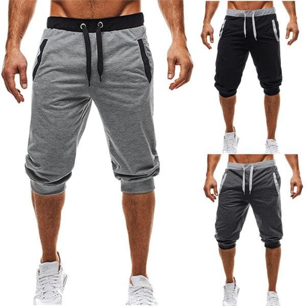 Pánske módne športové nohavice Tenké pánske ležérne športové fitness jogging šortky cm sivá