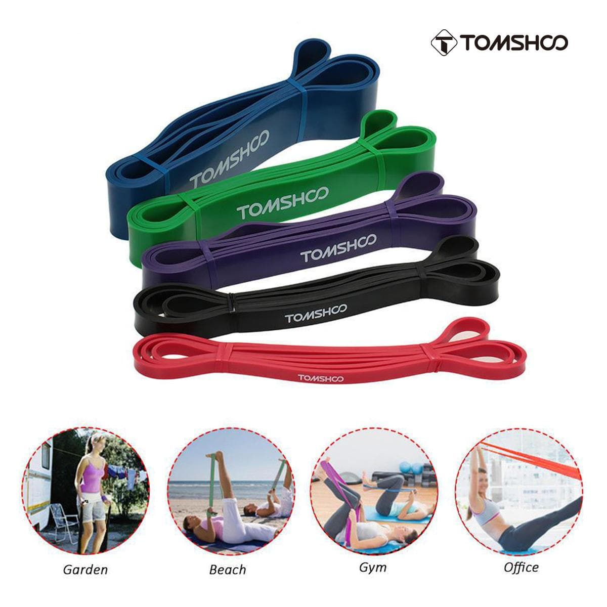 Heavy Duty Resistance Band Loop Power Gym Fitness Cvičenie Joga Cvičenie New červená