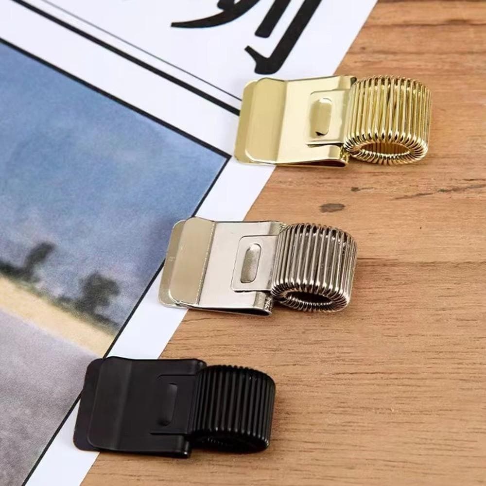 Metal Spring Pen Clip Multi-functional Pencil Holder Vintage Bookmark  Stationery Supplies