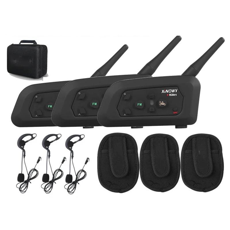 3ks XINOWY V4 V4C Interkomová náhlavná súprava pre futbalového rozhodcu 1200M Full Duplex Bluetooth Motorcycle Interphone Hovorte súčasne