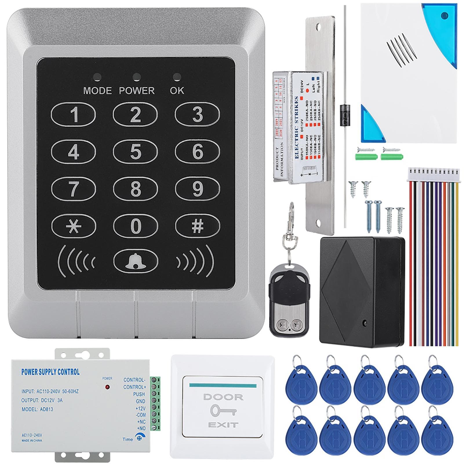 Sada systému kontroly prístupu pomocou RFID klávesnice Zámok dverí 125KHz EM karta Pre vstup do dverí