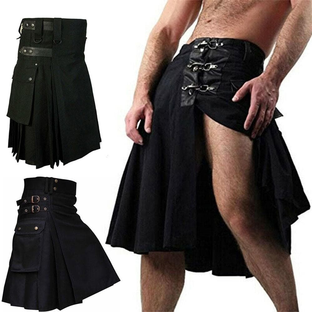 Sukňa Pánske oblečenie Retro Škótsky Tartan Tradičné cm čierna