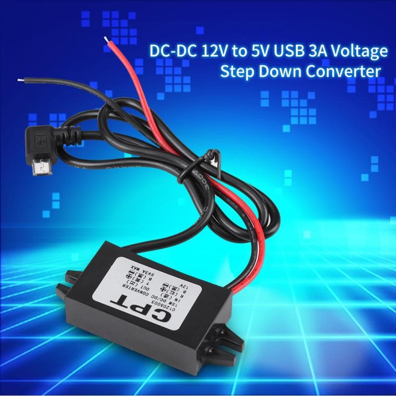 - 12V na 5V 3A USB Menič Regulátor Napätia Step-Down pre Auto Smartphone