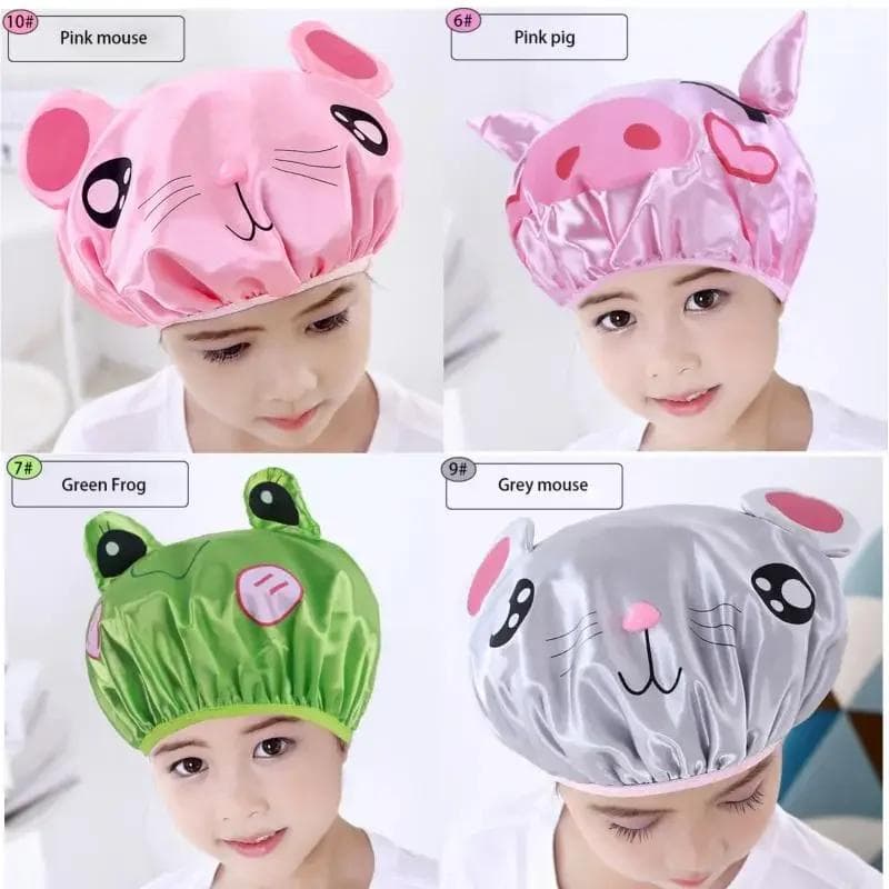 NEW Cute Baby Bath Shower Cap Adjustable Kids Infant Girl Boy Ear Protection Shampoo Cap Children Hair Wash Hat Head Cover
