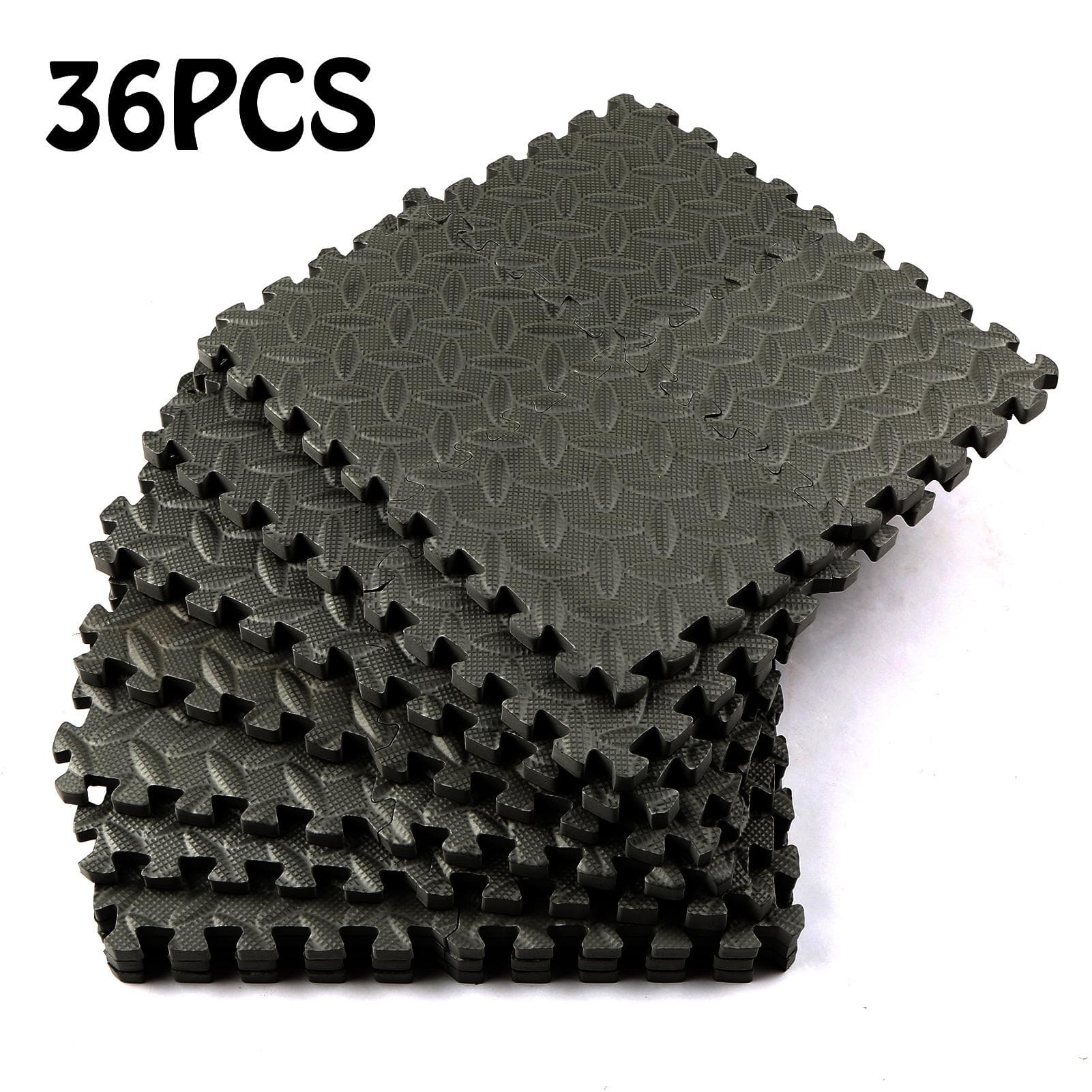 36PCS 15*15*1cm hrubšia podložka na podlahu Ochranná podložka EVA protišmyková penová podložka na cvičenie do interiéru čierna