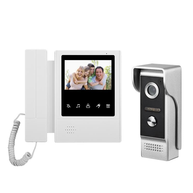 4,3-palcový káblový video telefónny systém vizuálny interkom zvonček s 1 monitorom + vonkajšia kamera 1 * 700 TVL pre domáce sledovanieAA
