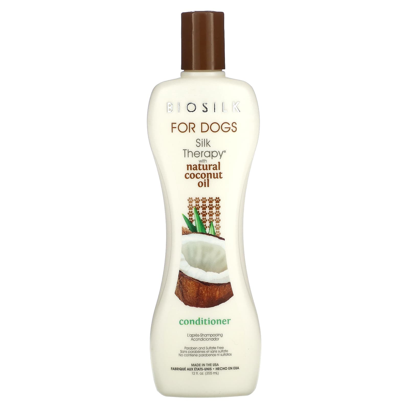 Biosilk, Silk Therapy, s prírodným kokosovým olejom kondicionér, pre psov, 12 fl oz (355 ml)