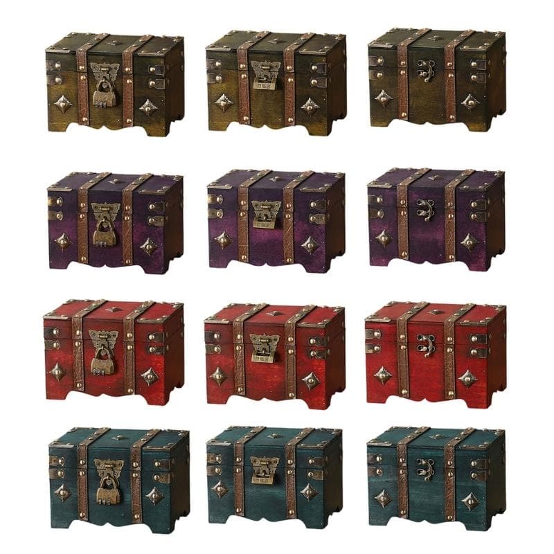 Classical Secure Combination Lock Storage Chest Wooden Build Metal Accent Spacious Interior For Valuables Protections