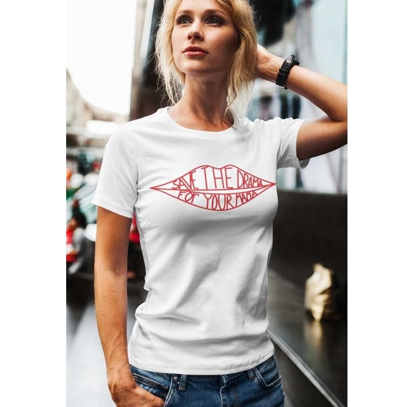 Ušetrite drámu pre svoju mamu Tričko Funny Women Feministický slogan Tričko Ležérne Letné Krátky rukáv Grafika Mama Life Tričká Topy cm