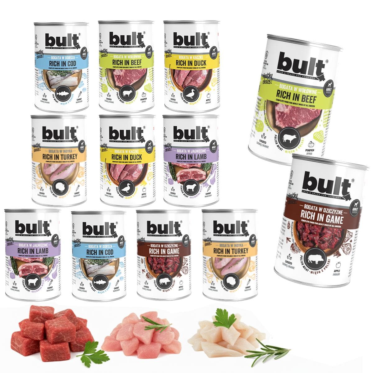 Karma Dla Psa - Mokra Karma Mix Smaków Puszka Premium 12X400G | Bult