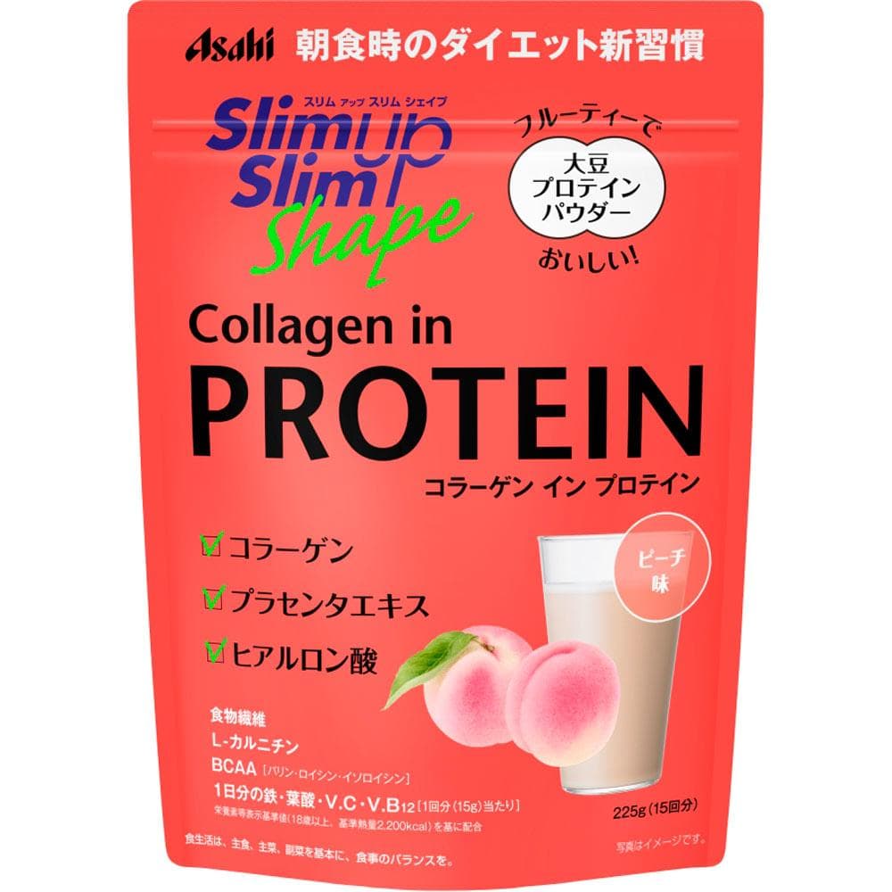 Asahi Slim Up Slim Shape Kolagén v proteíne 225g (15 porcií) Nápoje a koktaily Náhrady jedla Nápoje a koktaily
