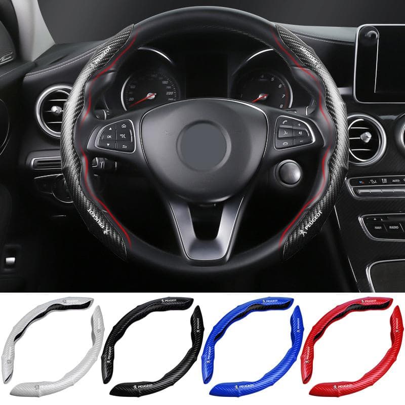 2ks Kryt volantu z uhlíkových vlákien protišmykový Autopríslušenstvo Pre Peugeot 308 408 508 RCZ 208 3008 2008 206 207 108 406 407 408 206 207