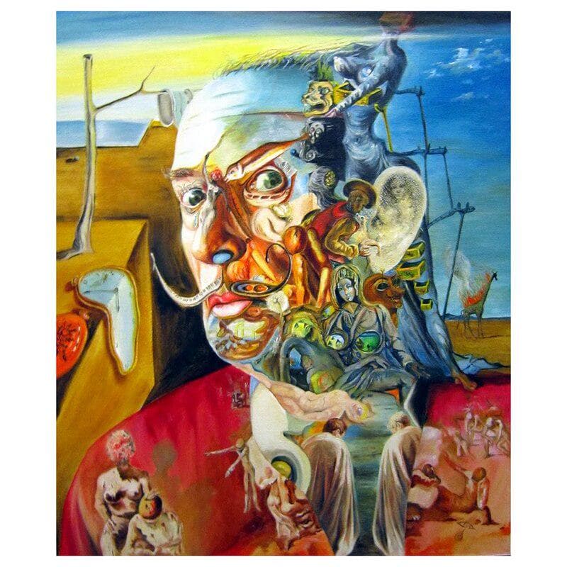 Úplné vŕtacie okrúhle diamantové vyšívanie 5D DIY diamantová maľba Salvador Dali Stitch Cross